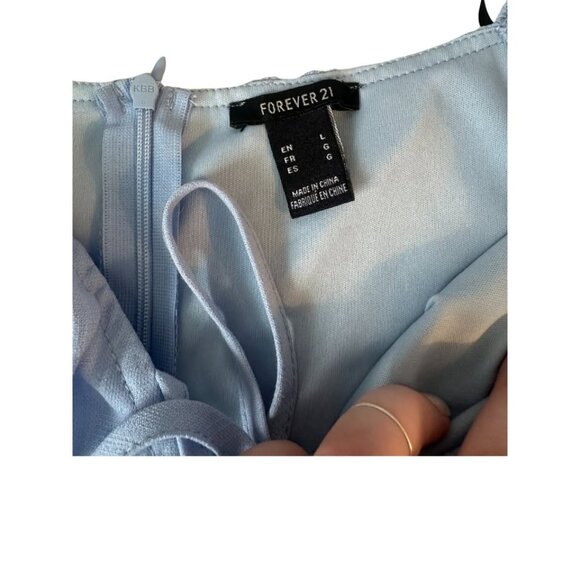 Baby Blue A-line Milkmaid Dress - Picture 6 of 8